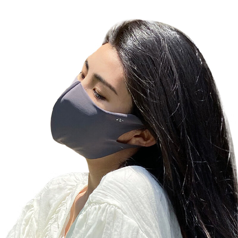 防晒冰丝口罩男女骑行面罩冰丝一片式无痕护眼角防紫外线户外遮阳 【灰色2只装】2025新款无痕冰丝口罩