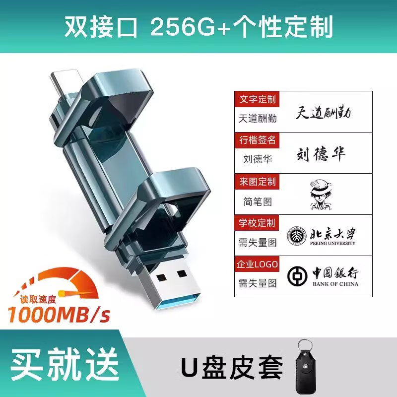 爱国者（aigo）爱国者u397固态u盘Typec手机U盘电脑两用双接口大容量优盘256G u397-256g双接口固态+个性 256GB 256gb