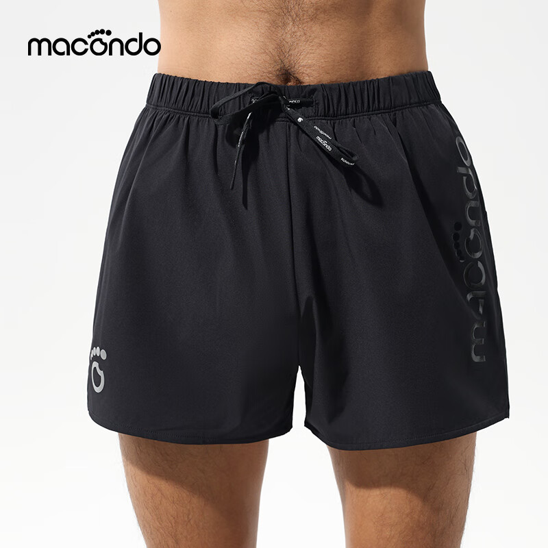 马孔多（macondo）【健将同款】3英寸跑步短裤7代有内衬速干凉感防晒三口袋运动裤 黑色 男款 XL 【男140-150/女130-140斤】