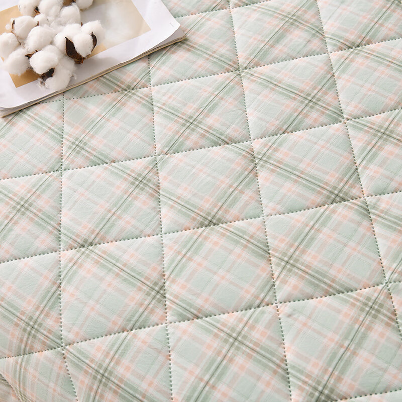 多兰诗(Duolanshi)夏凉被 可机洗小清新空调被宿舍单双人夏天薄被子 炫彩格绿 180*200cm