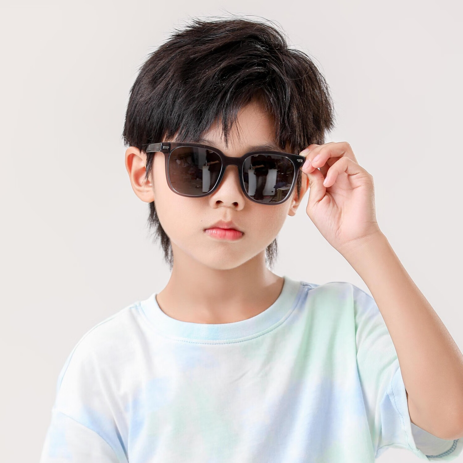LOOK眼镜儿童款防晒墨镜新款高级感GM同款素颜方框超轻TR太阳镜夏开学