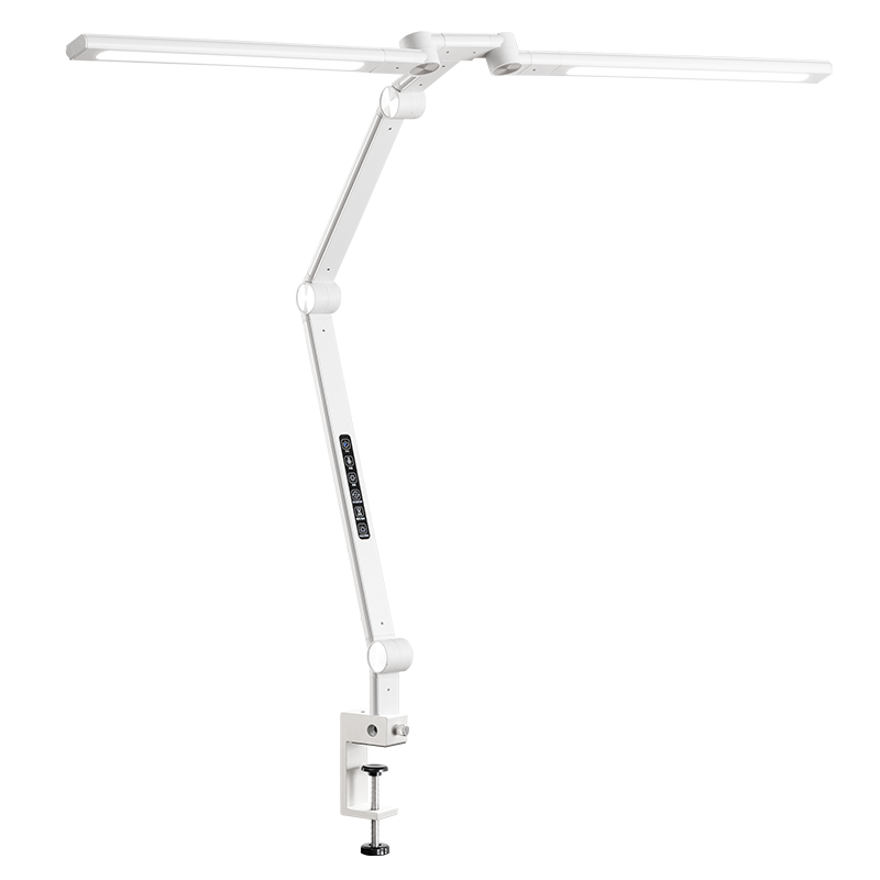 美士譜雙翼護眼臺燈學(xué)習(xí)專用國AA級學(xué)生兒童書桌LED寫作業(yè)工作辦公夾式 雙翼-觸控遙控-素白（夾式）