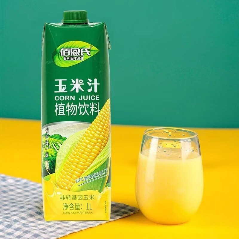 佰恩氏(BAIENSHI)NFC鮮榨玉米汁非濃縮還原谷物飲料飽腹感營養(yǎng)網(wǎng)紅 1升玉米汁 1盒