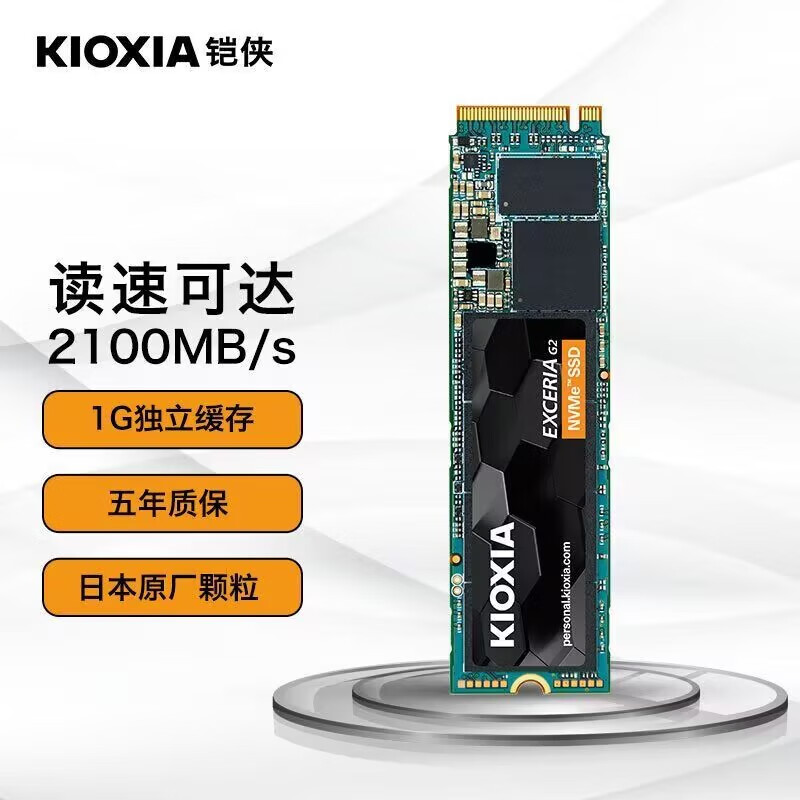 铠侠（Kioxia）SSD固态硬盘 NVMe M.2接口 EXCERIA G2 系列  1TB RC20系列 独立缓存 500G 1TB