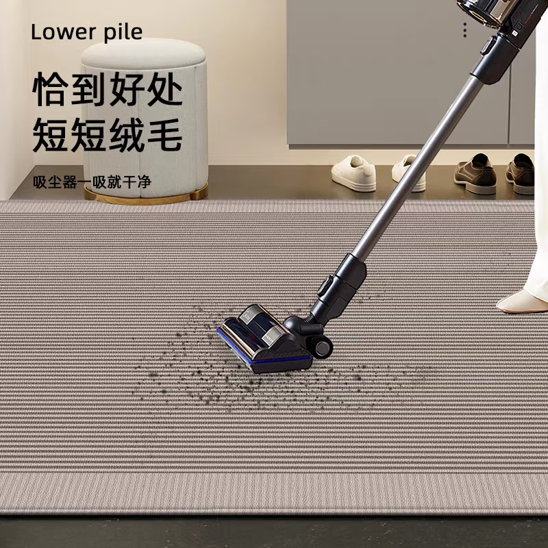 DEATKN德国入户门地垫室内门前大门口防滑脚垫加厚门内门外轻奢地毯 长横浅纹比利时绒地垫 40cm*60cm 【质感大圈绒】