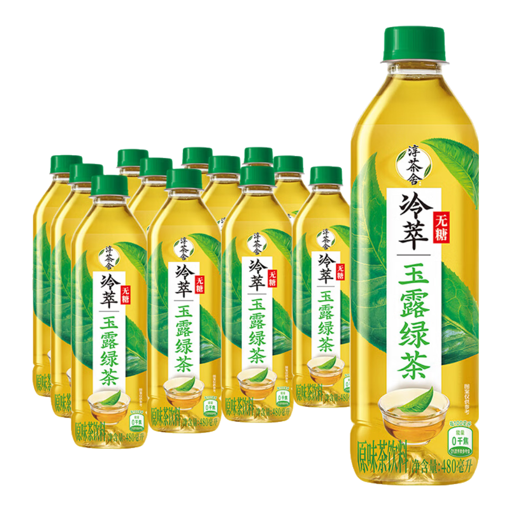 可口可乐淳茶舍茶饮料纯茶饮料 回甘冷萃茶 整箱装 迪丽热巴代言 绿茶冷萃480ml*12瓶
