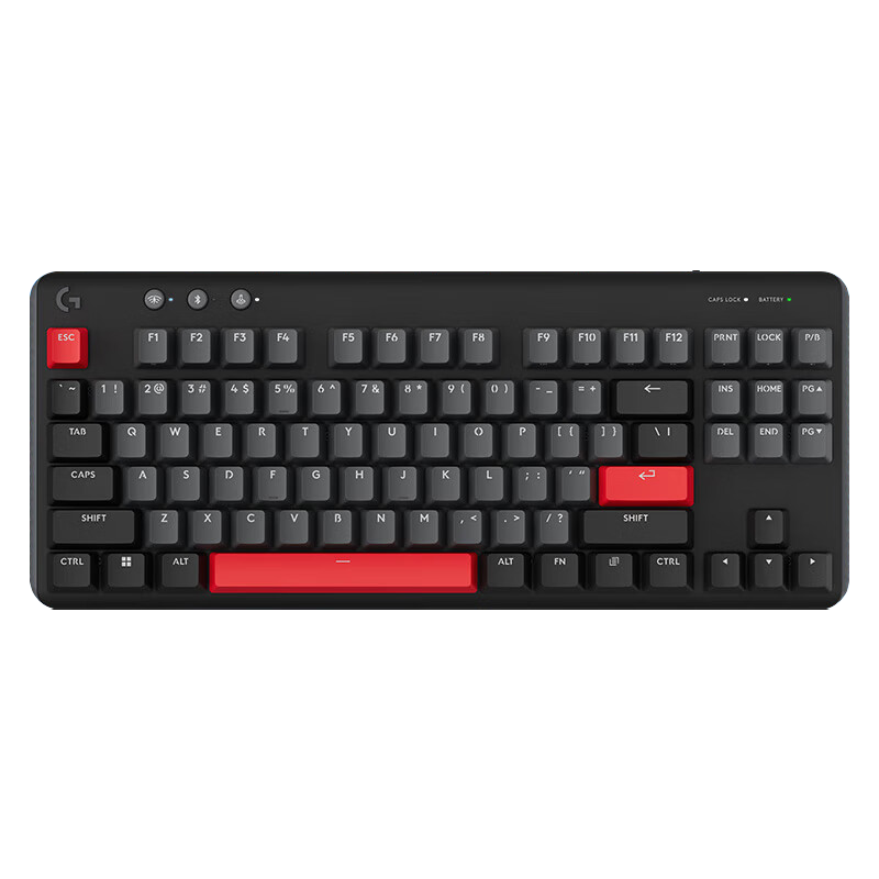 罗技（G）G517三模游戏机械键盘 无线 全键热插拔 支持客制化 87配列 原神联名款 二手 G517黑色 99新【拆封盒装】