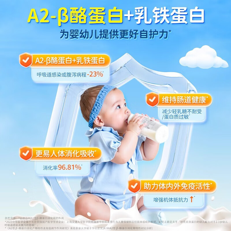 贝蜜儿乳铁蛋白儿童1-3-6岁蛋白粉增强免疫力宝宝婴幼儿童免疫球酪蛋白 【拍2发3盒 】免疫加倍 60袋*1盒