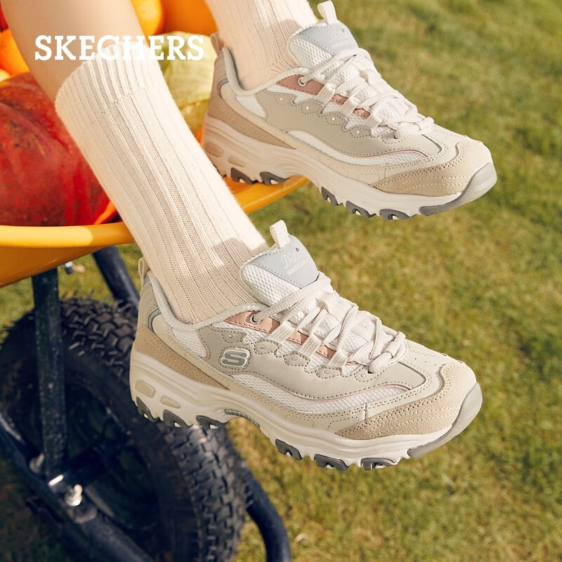 斯凯奇（Skechers）奶茶熊休闲运动鞋女子时尚厚底老爹鞋