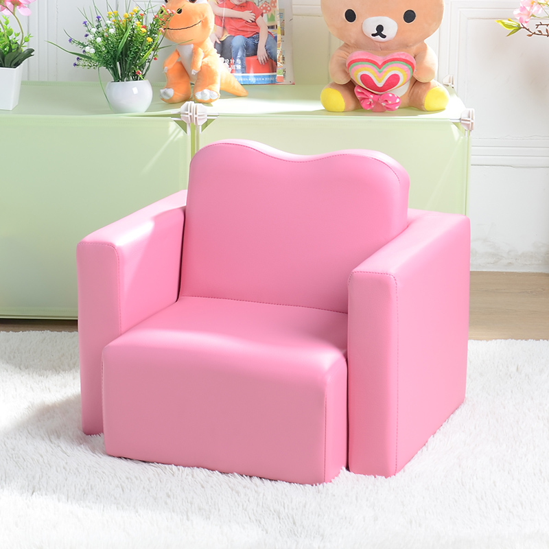 dgbaobei儿童沙发 可爱儿童功能椅 单人宝宝小沙发 卡通皮艺儿童桌椅组合  家装节 家装节 深粉心形功能沙发