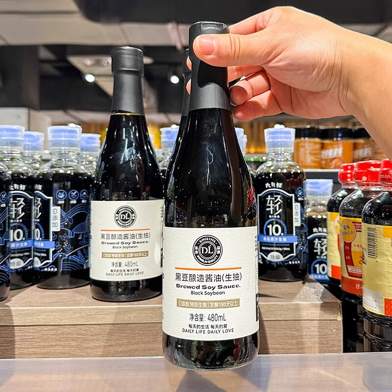 胖东来黑豆酿造酱油品牌0添加特级生抽正品新鲜日期480ml许昌发货代购DL 胖东来酱油1瓶480ml【许昌发货】