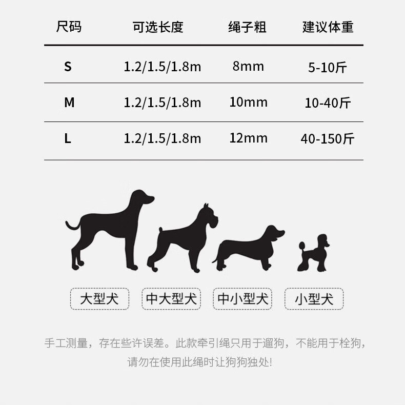 斯派科狗狗牵引绳训犬p链防爆冲防打结遛狗绳p绳中大型犬一体式狗绳金毛 旋转把手1.8米反光双握把P链蓝色 M（绳粗10mm,建议体重10-40斤）