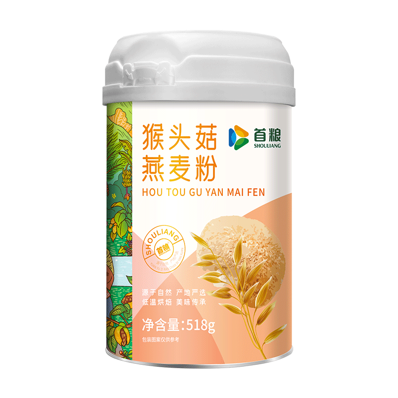 首糧猴頭菇燕麥粉營養(yǎng)早餐米糊流食粥沖飲谷物伴手禮茯苓山藥粉 首糧猴頭菇燕麥粉 518g*1罐