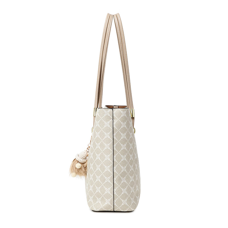 纪诗哲轻奢侈包包女包2025年新款女士托特大包送老婆女友生日礼物 米白灰【旗舰版】 品牌礼盒装