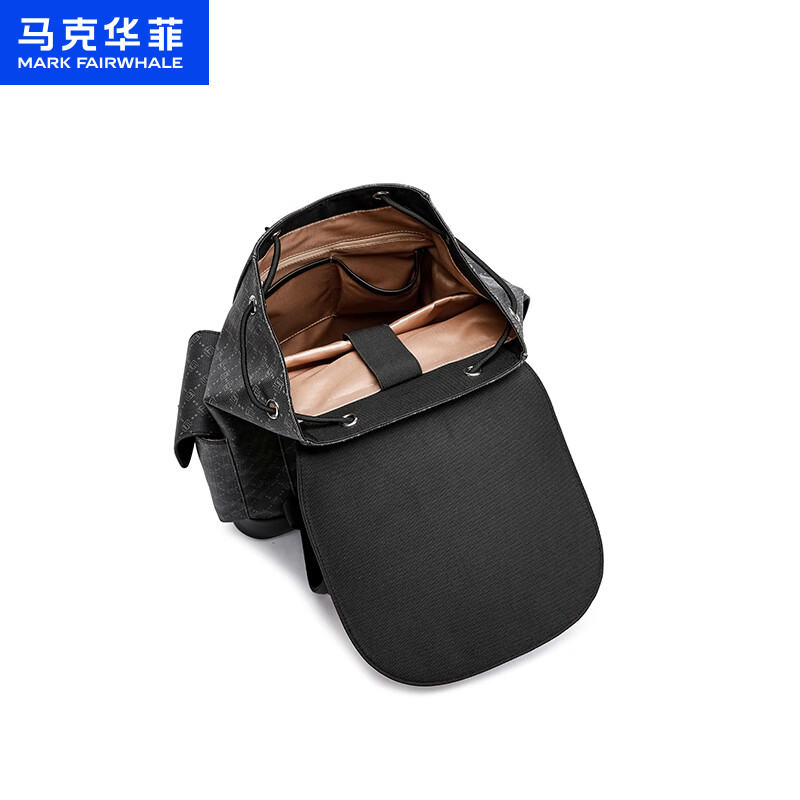 马克华菲新款背包男士商务双肩包潮流大容量电脑包旅行包学生书包 铅灰【礼品袋|顺丰快递】