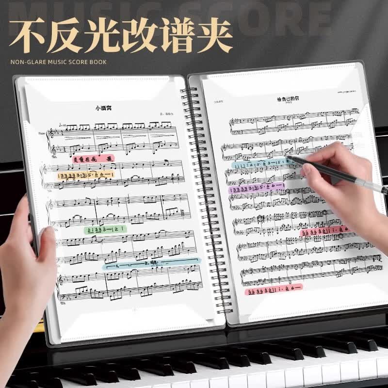 曼尔乐器乐器通用乐谱夹谱夹子乐谱收纳册文件夹可修改歌谱可放20张谱 10页谱夹（可放20张谱子）