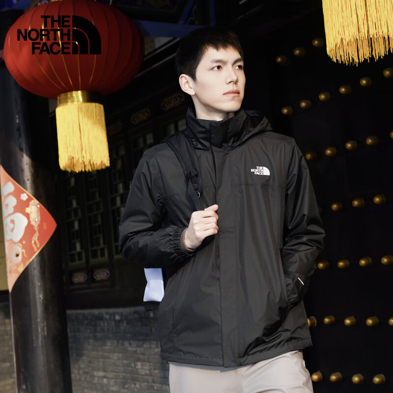北面(The North Face)【都市经典系列】冲锋衣男款户外防水防风硬壳外套25春夏8BA8 4H0/宇宙黑 3XL /190