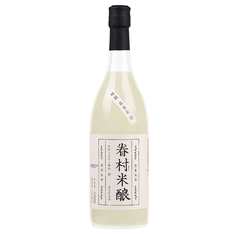 桃園眷村米釀桂花米酒750ml玻璃瓶單瓶裝正宗米酒糯米酒米色 眷村米釀750ml單瓶