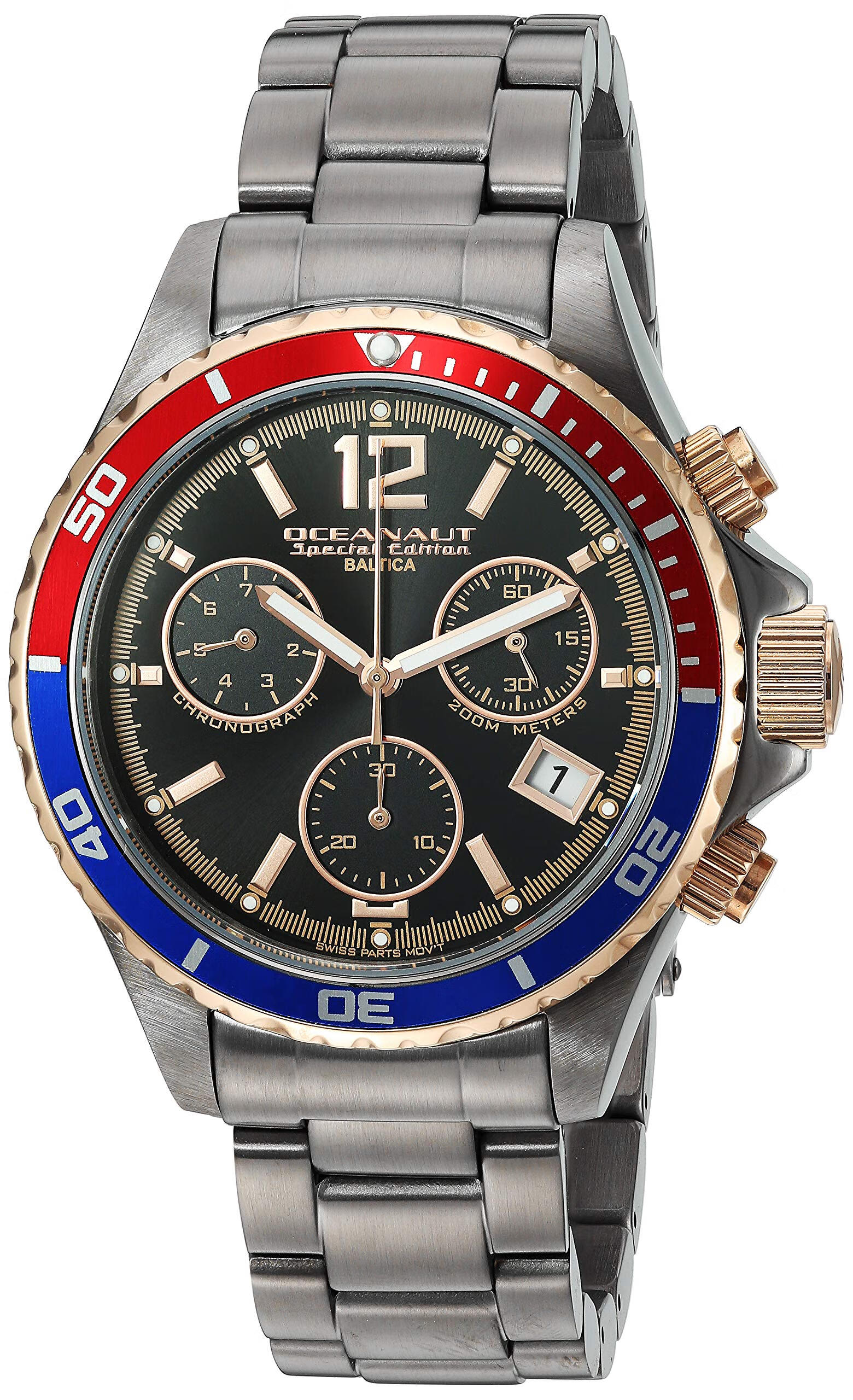 Oceanaut 男士 Baltica 限量版石英表 Black 5.0*7.0*7.0 inches