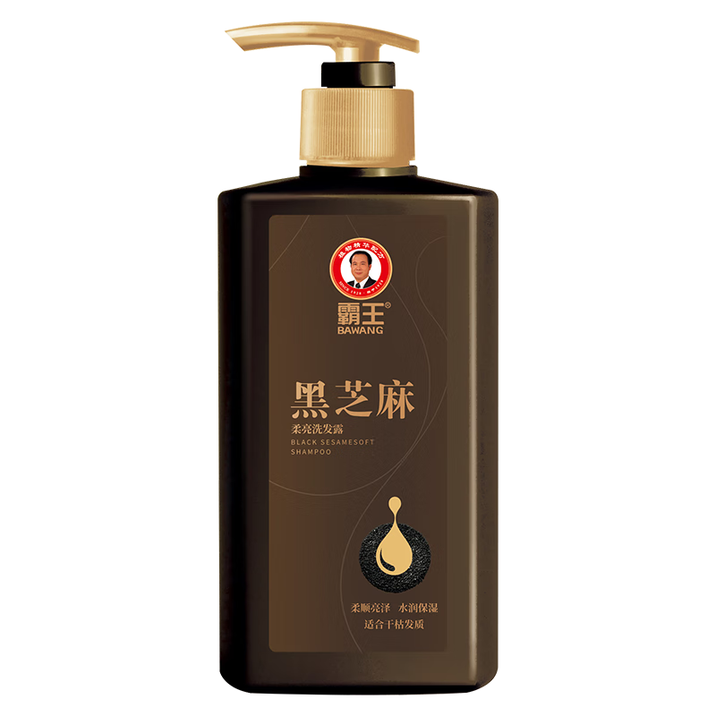 霸王黑芝麻洗发水柔顺亮泽保湿改善毛躁干枯洗头膏600ml