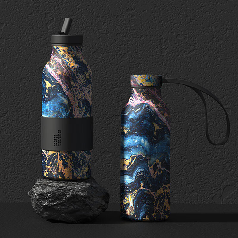 吉姆蓝杰contatto潮流保温杯不锈钢户外颜值水壶男生随行水杯男士运动杯子 斑斓之梦500ml可定制