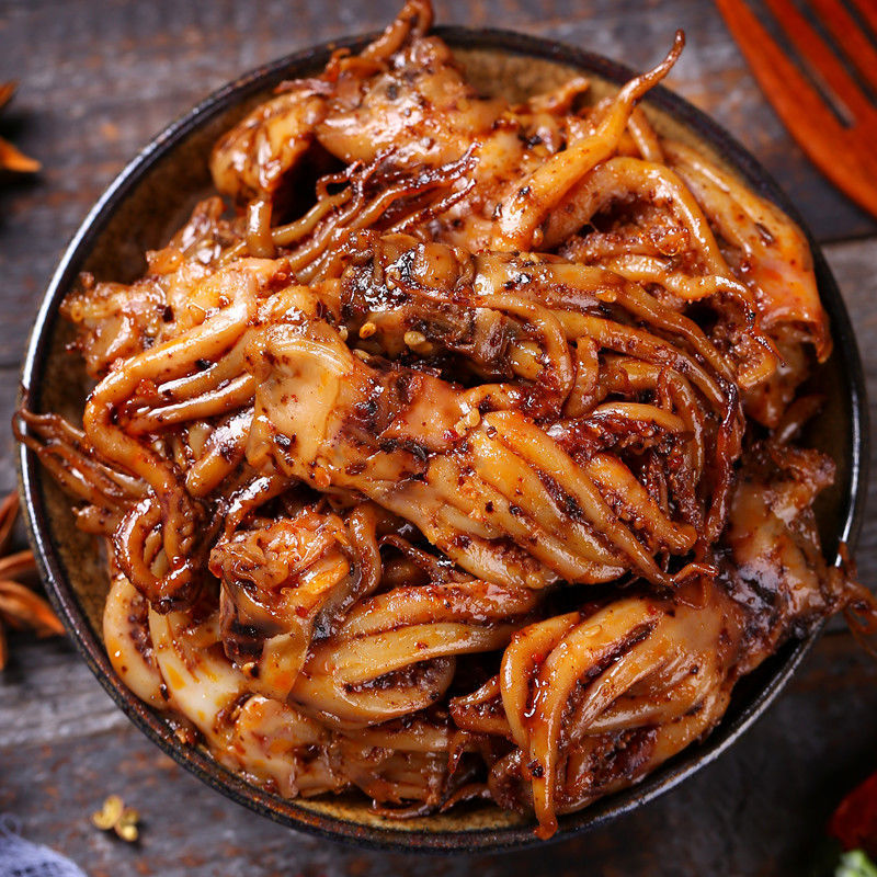 西瓜味的童話500g麻辣魷魚須即食魷魚頭仔山東特產(chǎn)海鮮魷魚絲片下酒菜零食 麻辣500g