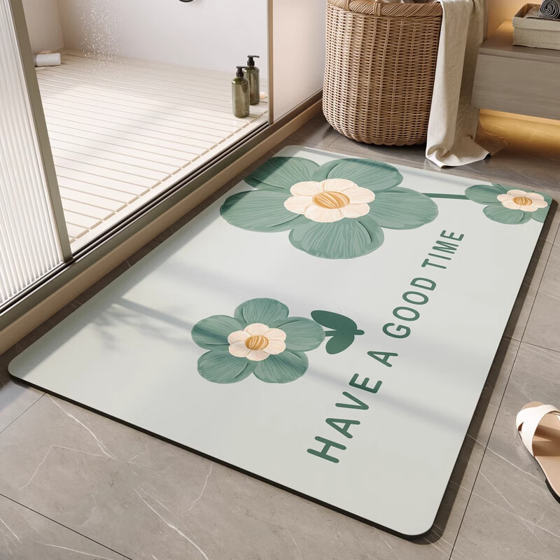 KAYE浴室地垫卫生间速干吸水防滑垫卫浴厕所门口脚垫家用厨房入户门垫 GZN-雅致蓝 40X60cm