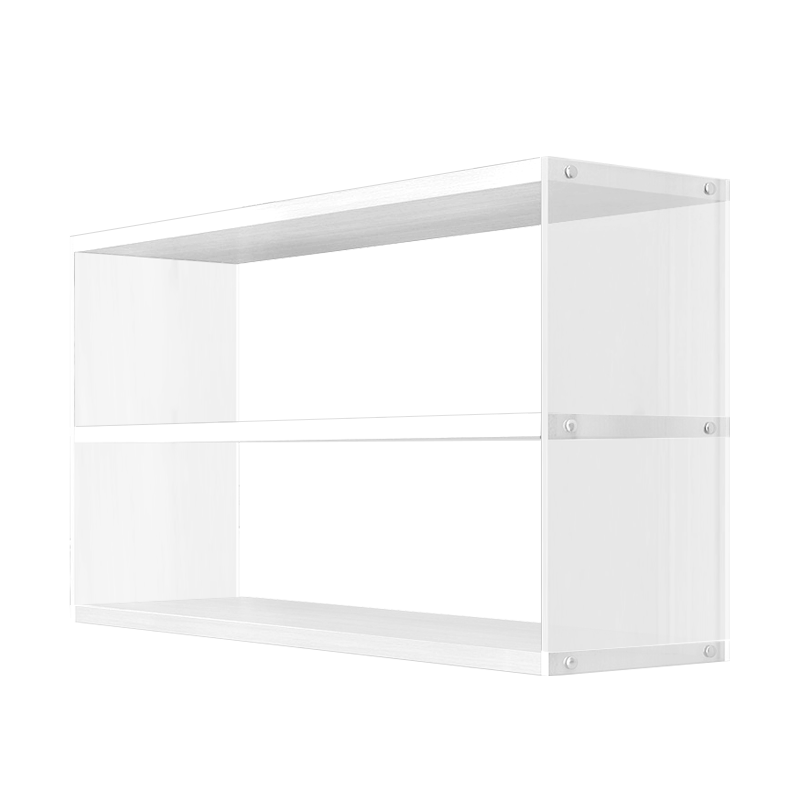 歐潤哲 桌面置物架亞克力多層杯架書架收納架桌上架子展示架 白色三層