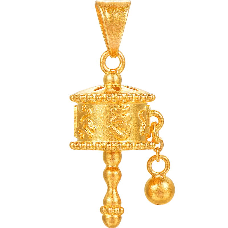 明牌珠寶元宵節(jié)禮物18K金吊墜 K黃真言輪掛墜CSC0105定價 K金吊墜 約1.66-1.83克