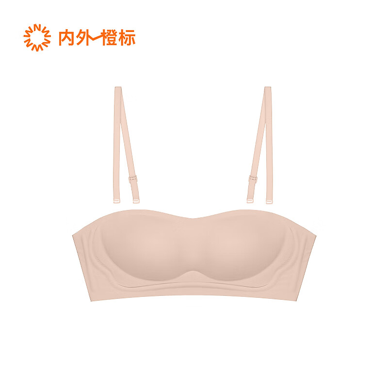 NEIWAI内外橙标零忧防滑抹胸文胸内衣女无钢圈固定杯透气凉感速干胸罩 【抹胸】甜杏仁 M
