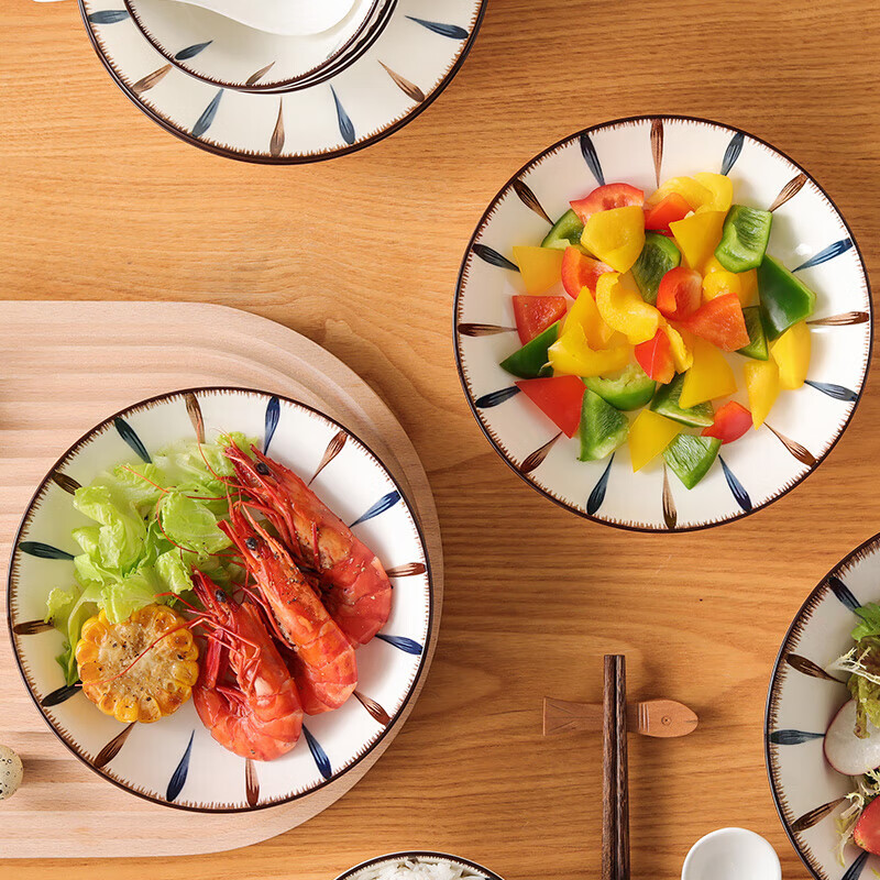 洁雅杰餐具碗碟套装釉下彩陶瓷碗盘套装38头碗筷套装乔迁礼物 优雅线条 超值装8头【店铺人气品】 8头