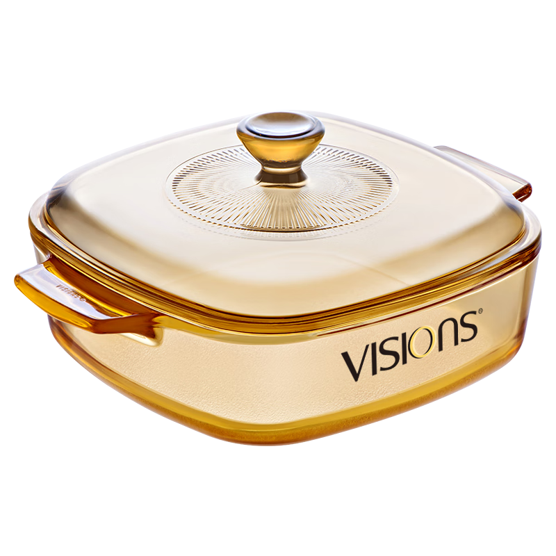 康宁（VISIONS）1L方形耐热玻璃锅汤锅奶锅煮锅炖锅 