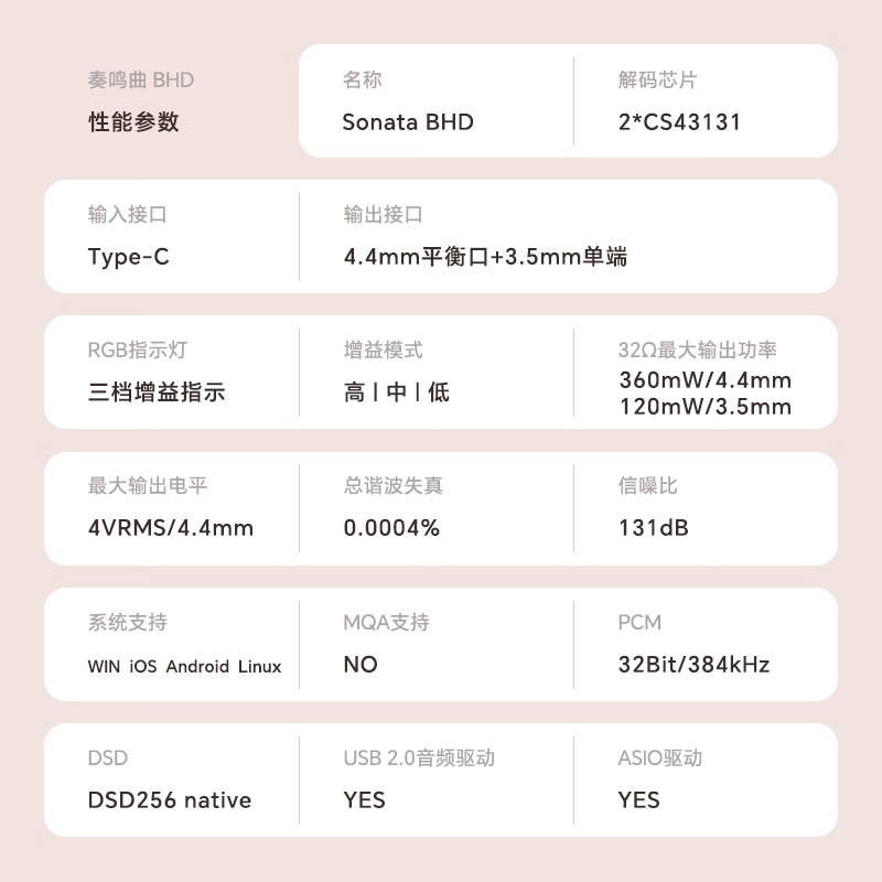 节奏坦克（TempoTec）奏鸣曲BHD 真平衡双解码4.4电脑声卡安卓手机耳放一体机小尾巴转接线 大功率可调增益 黑色安卓版