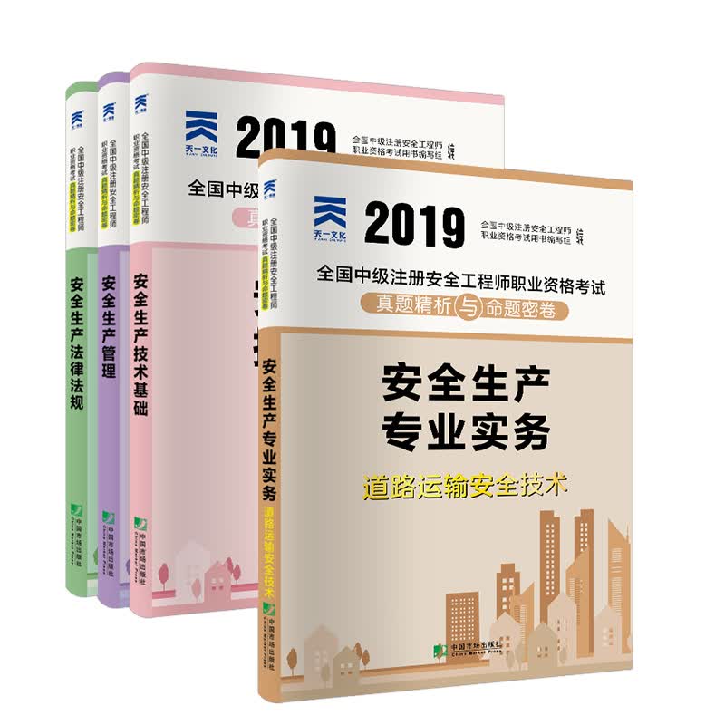 中级注册安全工程师2019教材配套试卷道路专业：法律法规+管理+技术基础+道路运输技术实务（套装共4册）