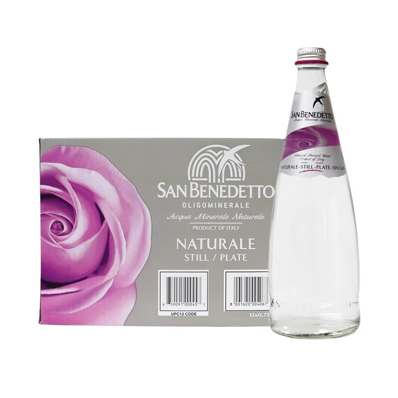 普娜（Acqua Panna）意大利普娜天然礦泉水750ml*6瓶弱堿性水進(jìn)口水玻璃瓶整箱飲用水 [圣碧濤]750ml×12瓶-玻璃瓶