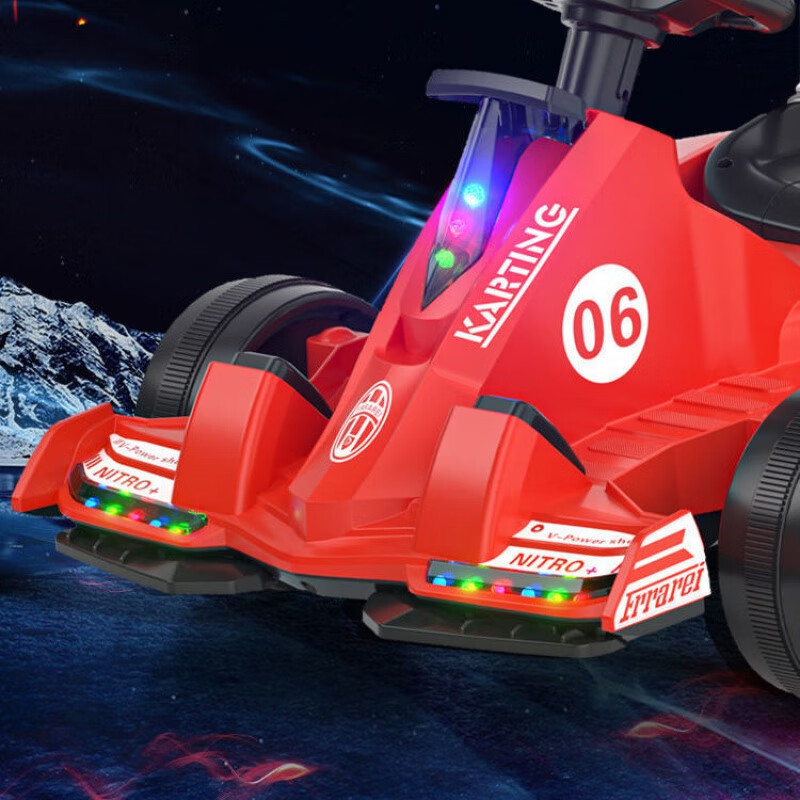 小樂狗超大款卡丁車兒童電動(dòng)車四輪遙控男女小孩童車充電玩具汽車 白色+小電+無(wú)燈光無(wú)音+ 超大卡丁車/藍(lán)牙早教/剎車+廠家