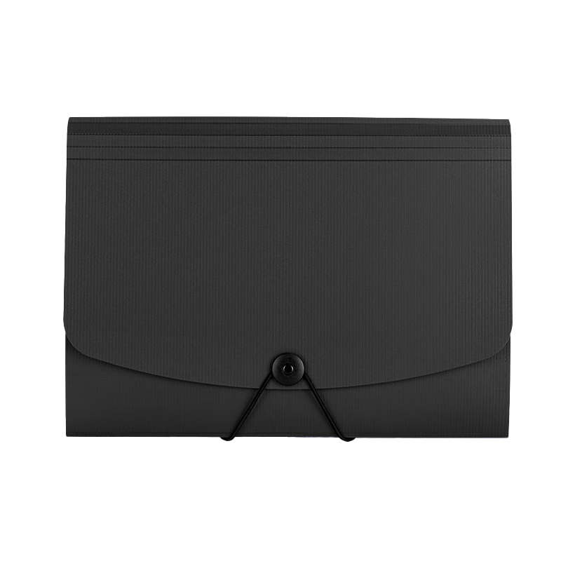 得力（deli）风琴包文件夹试卷收纳袋多层插页透明a4收纳整理神器卷子收纳袋小学初中高中生专用分类 【基础款/450页容量】典雅黑/1个装