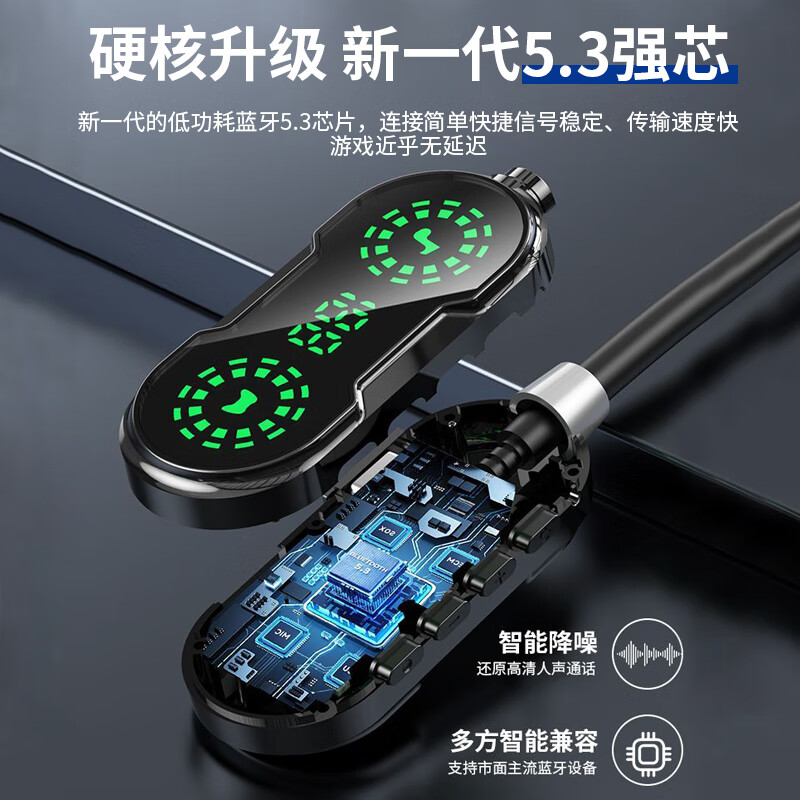 音悦虎【2025最新款】蓝牙耳机挂脖式K歌直播自带耳返混响颈挂式运动降噪超长续航高音质用华为苹果小米  橙色