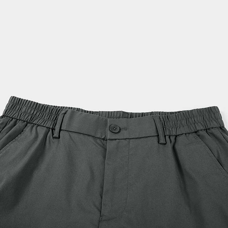 黑鲸海澜之家旗下松紧腰休闲中裤工装短裤一款两色 深灰04 2XL