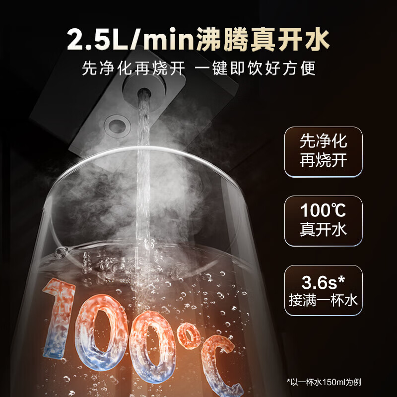 史密斯(A.O.SMITH)家用净水器 橱柜集成嵌入式直饮机净饮机 加热直饮一体100℃真开水 ER1600BWi 6档精准控温