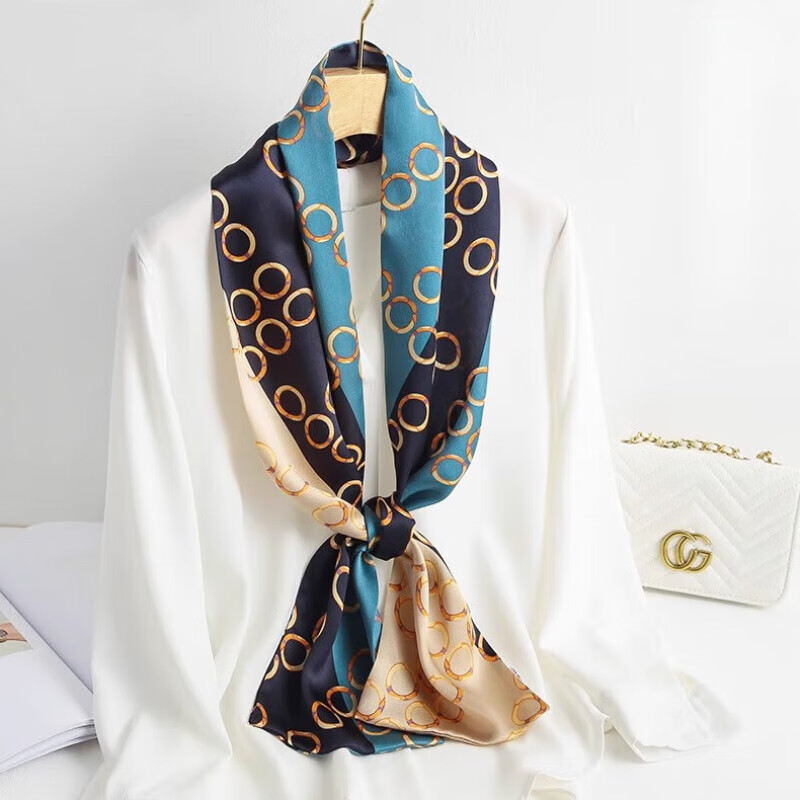 BGUG真丝丝巾女高档桑蚕丝绸披肩围巾女送老婆女友长辈送妈妈生日礼物 珠环相扣