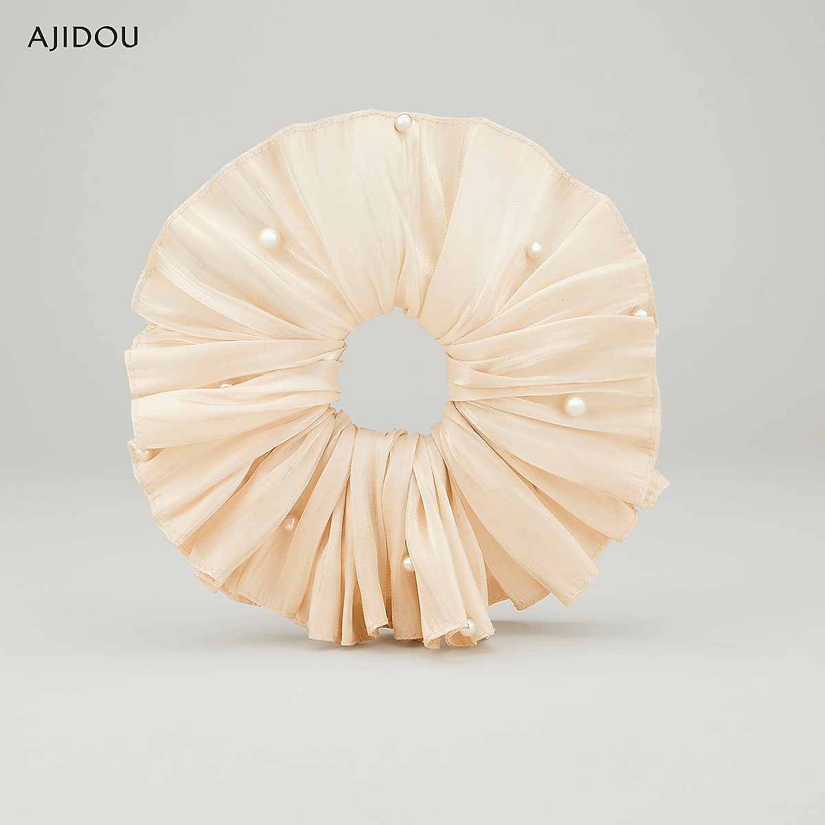 阿吉豆柔美时尚发圈奶油甜心芭蕾风丝带蝴蝶结大肠发圈超仙森系生日礼物 樱花粉 1个