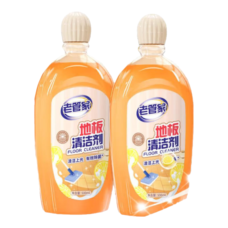老管家地板清潔劑500ml復(fù)合木地板瓷磚大理石拖地除菌去污祛味快干 地板清潔劑500ml*1瓶 一個(gè)訂單送【抹布】1塊
