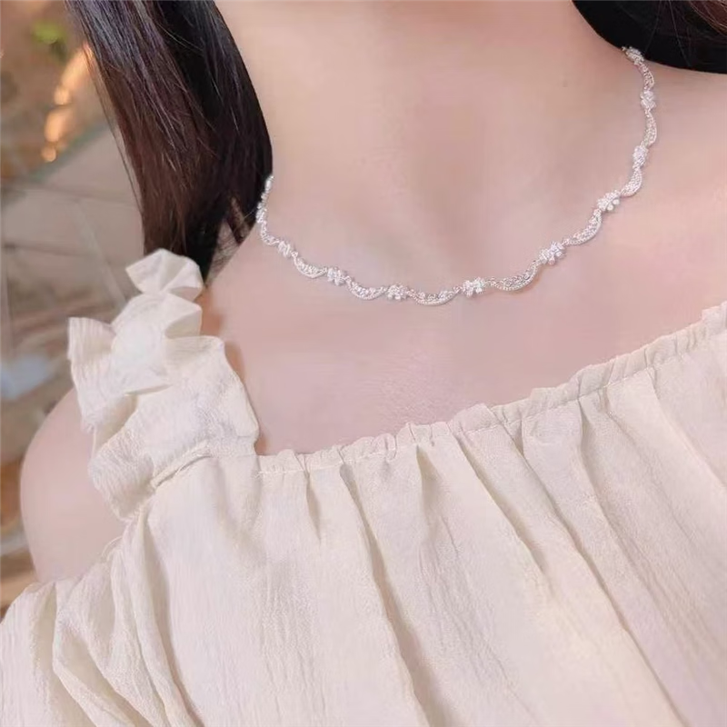 TDCK足银990纯银蝴蝶轻奢项链项链小众高级感气质锁骨链生日饰品 足银