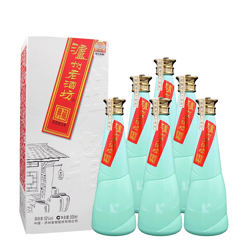 泸州老窖老酒坊典藏 浓香型白酒 自饮送礼袋 52%vol 500mL 6瓶 整箱