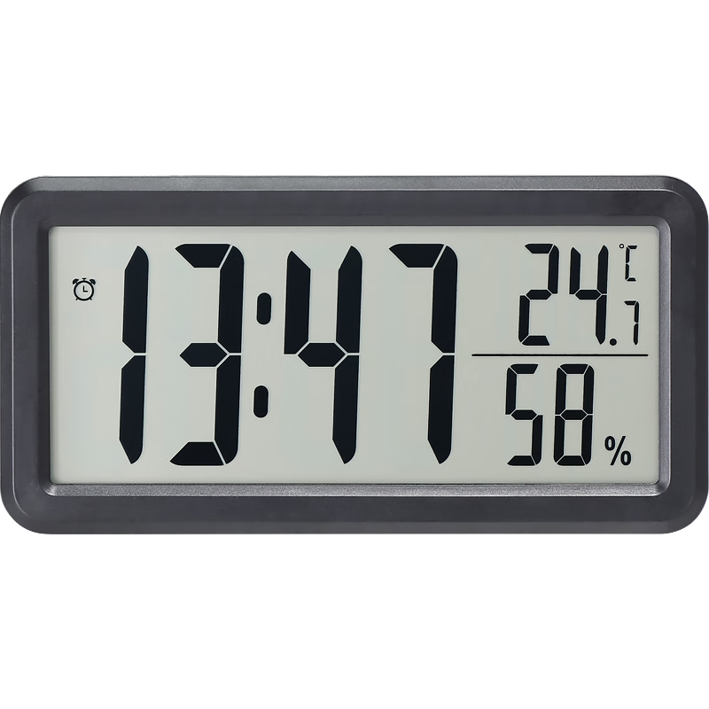 漢時（Hense）農(nóng)歷電子時鐘大數(shù)字年月日臺鐘萬年歷電子顯示屏鬧鐘電子表HA733 B款黑（溫度+濕度顯示）