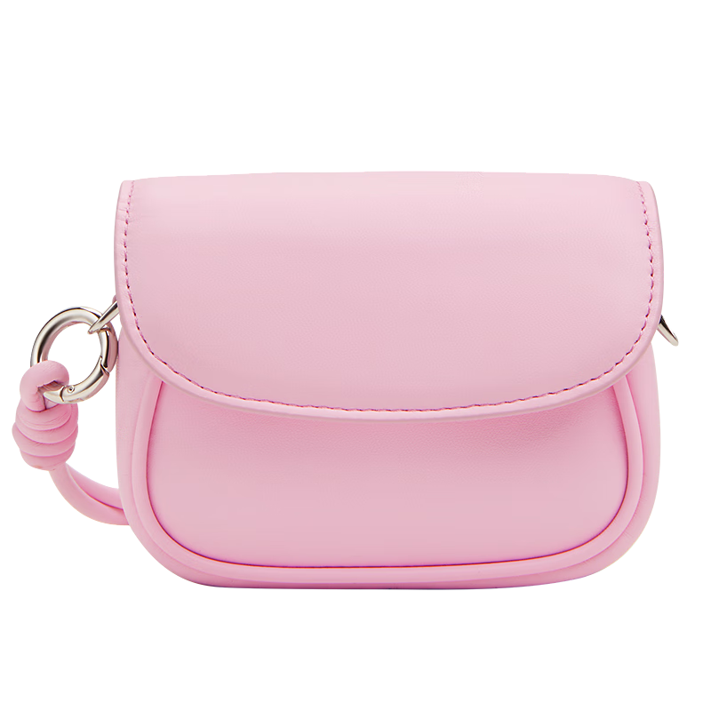 CHARLES&KEITH25夏新品奶油色腕帶迷你斜挎短零錢包生日禮物CK6-10681190 Bubble Gum Pink泡泡糖粉色 XXS