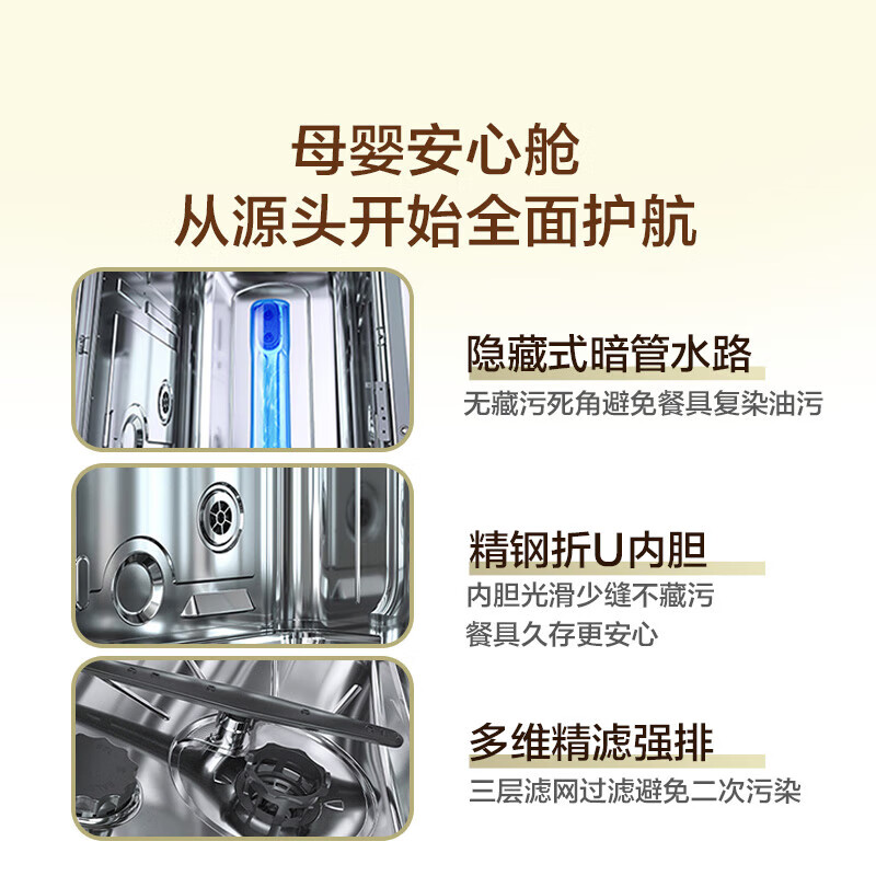 海尔(Haier)嵌入式洗碗机X11 智能双面洗 14套大容量 45cm超窄 分区洗 一级水效 【新品】X11S白超窄14套 双面洗