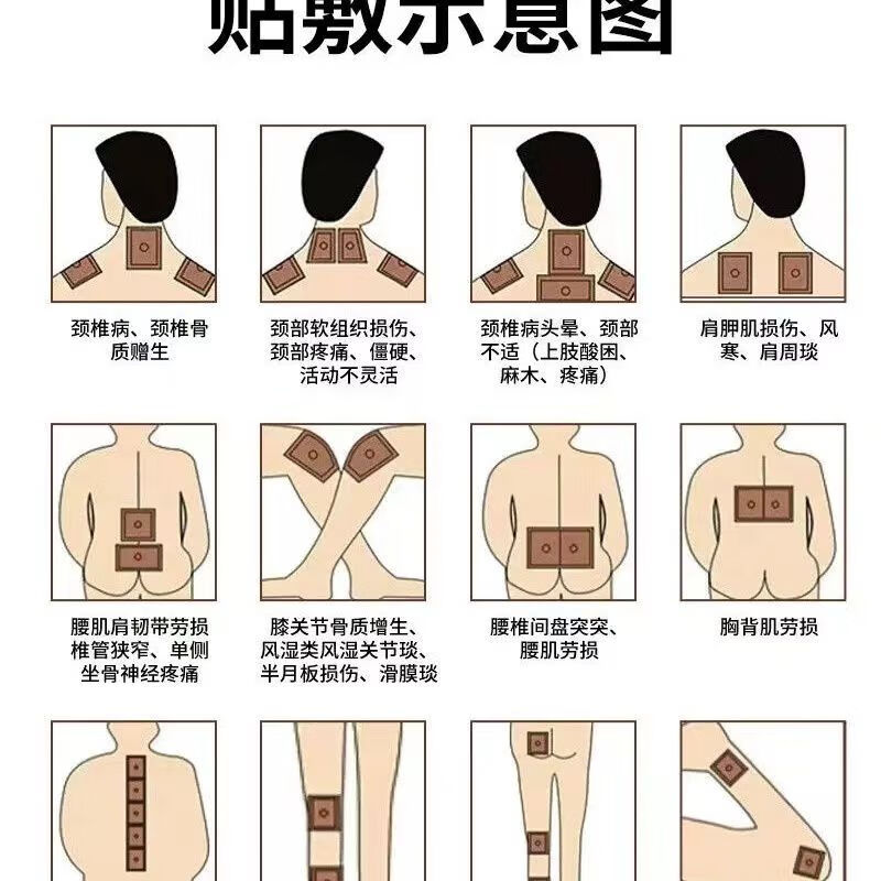 加大号老黑膏棉布腰椎颈椎肩周专用贴膏关节腰疼腿疼贴膏老黑贴膏 超大号腰贴 每帖55克 5贴