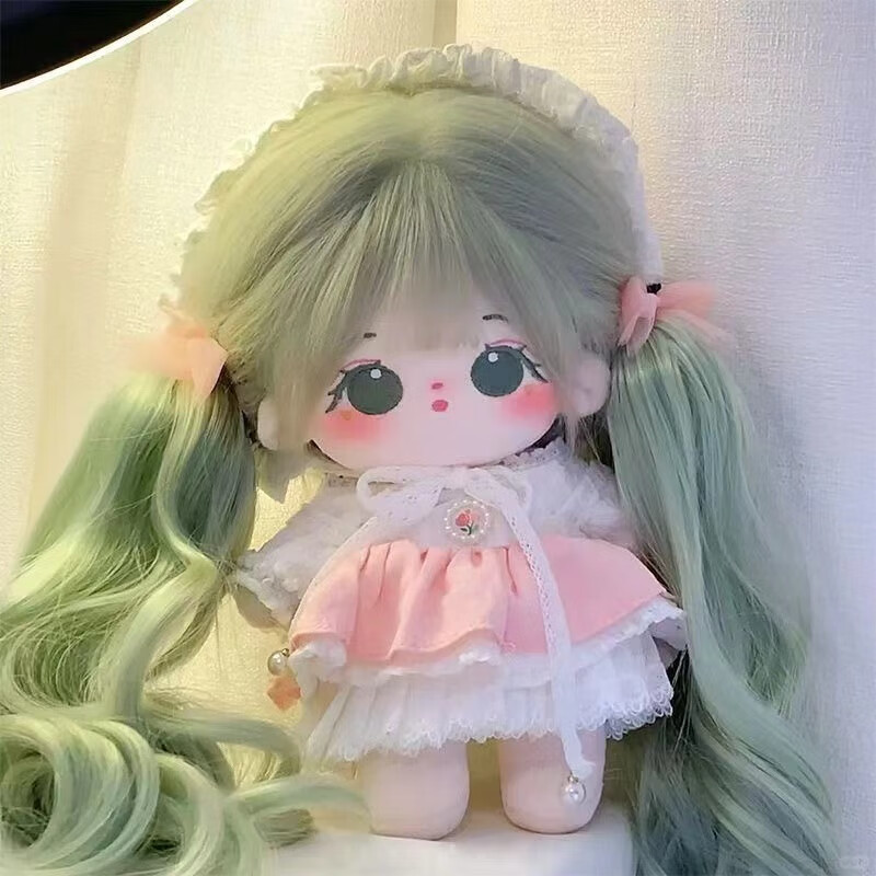 秘浓棉花娃娃20cm可爱玩偶可换装毛绒玩偶娃娃送女生孩子六一礼物 丸菜【裸娃】裙子1件+衣架+精品 20厘米【柔软款】出生证+梳妆礼